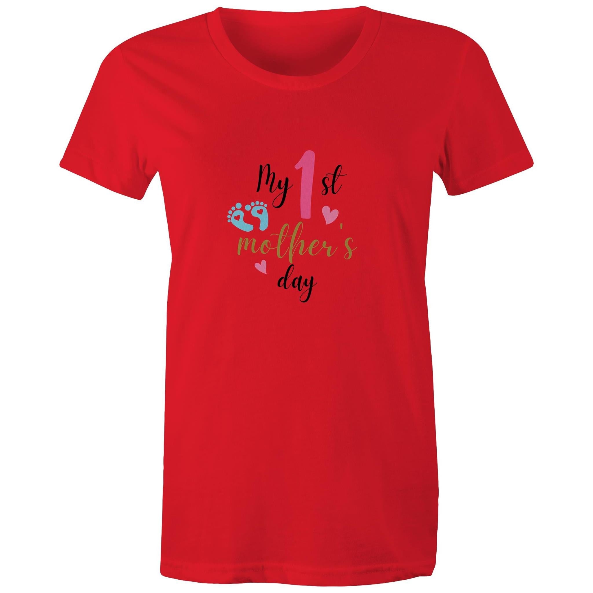 Women's Maple Tee My 1st Mother's Day 