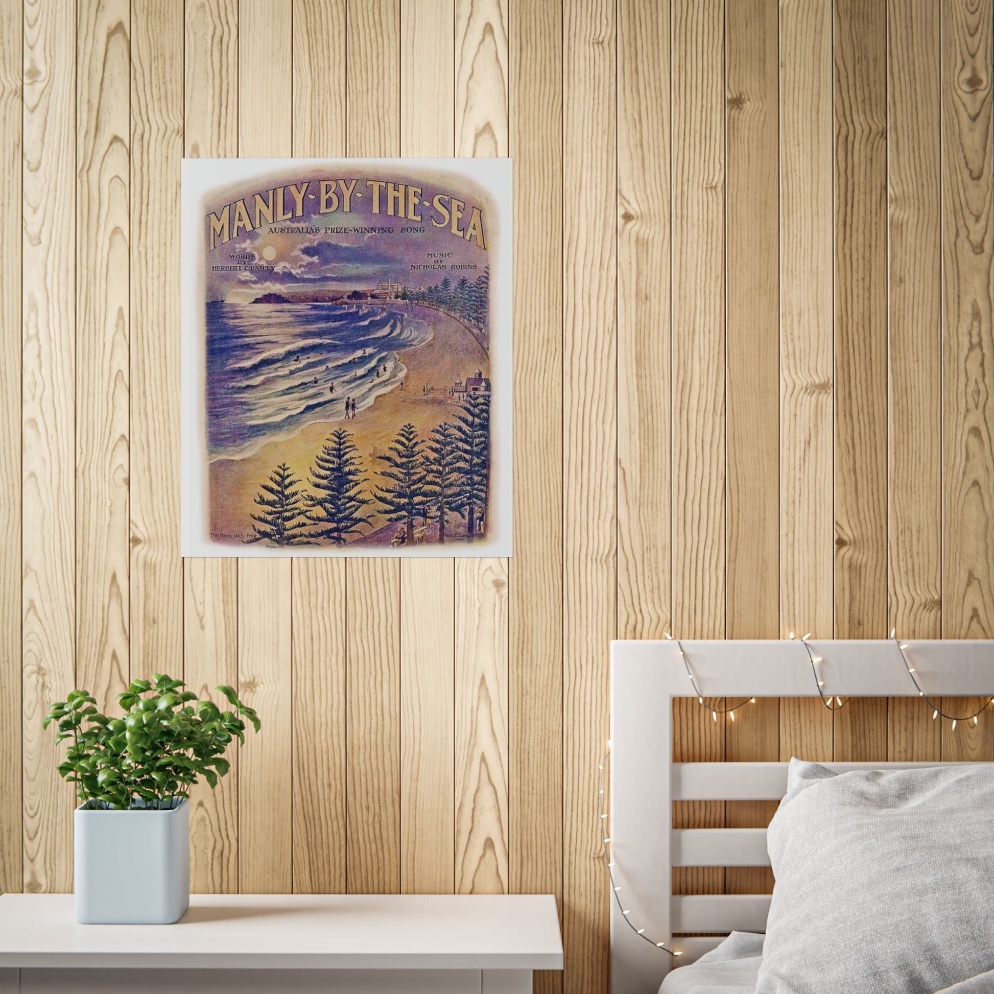 Vintage Poster 'Manly by the Sea' 1924  - 100 years old! - Lost Manly Shop