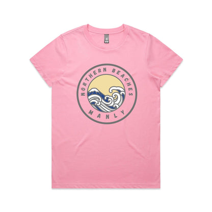 Lost Manly Custom Logo Northern Beaches Manly Edition AS Colour Women's Maple Tee - Lost Manly Shop