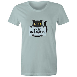 Women's Maple Tee Free Happiness Print 