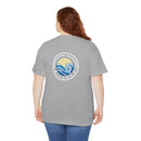 Heavy Cotton T-Shirt with free Canva custom designed logo front and back 