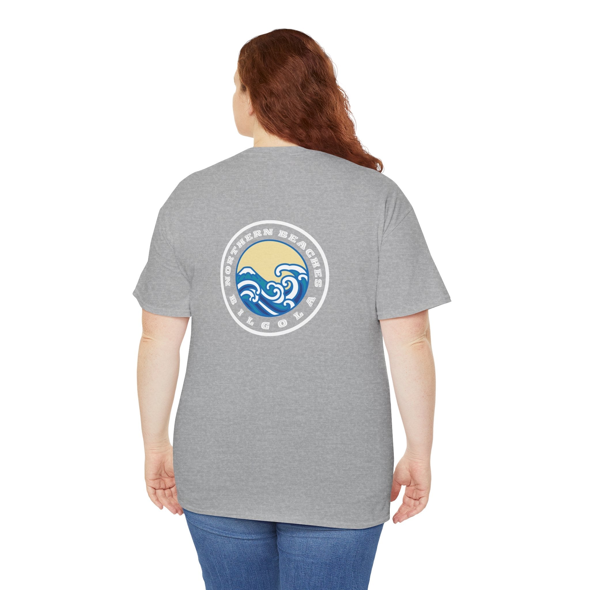 Heavy Cotton T-Shirt with free Canva custom designed logo front and back 