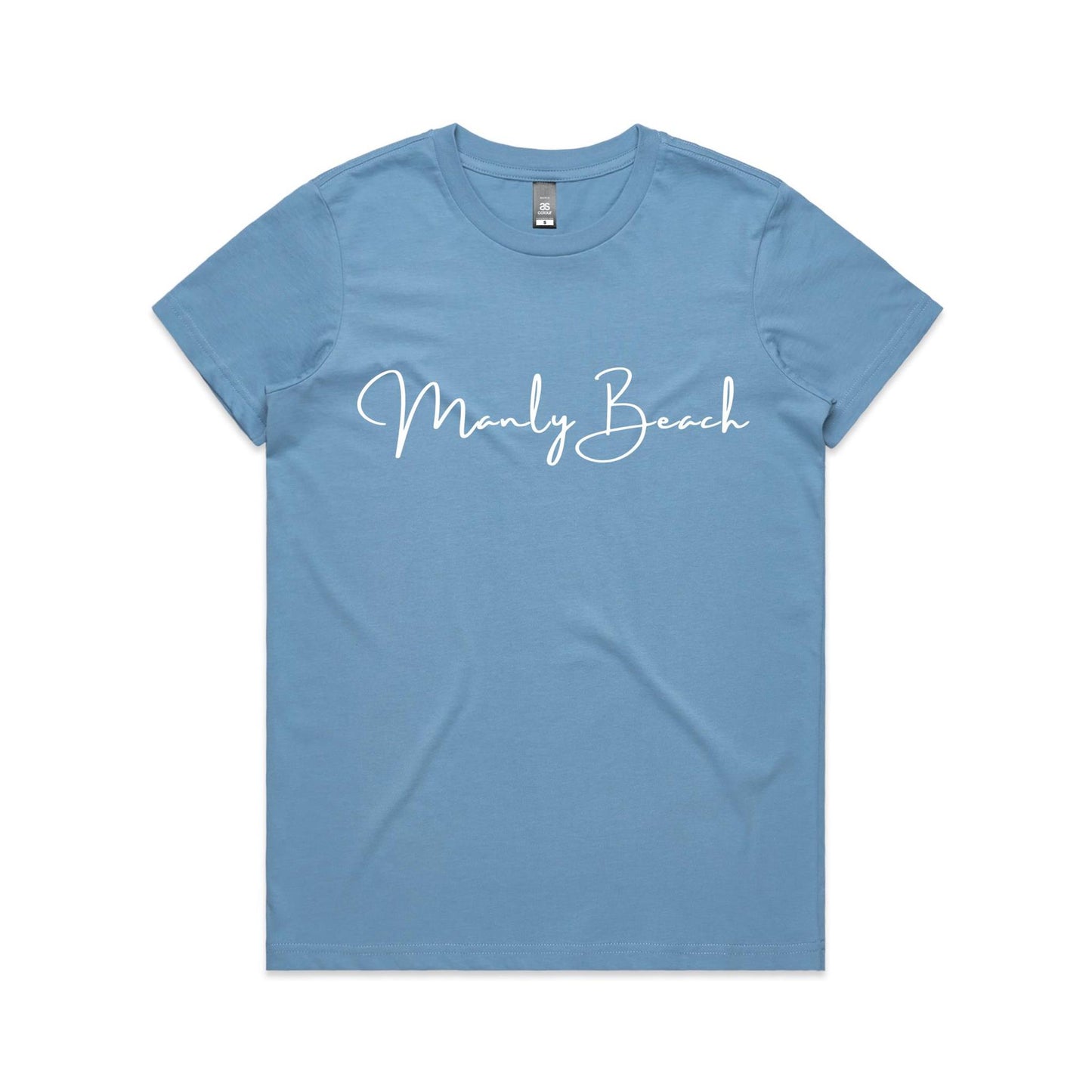 Lost Manly custom logo Manly Beach edition AS Colour Women's Maple Tee - Lost Manly Shop