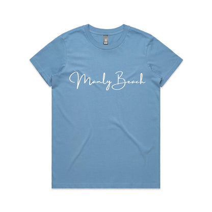 Lost Manly custom logo Manly Beach edition AS Colour Women's Maple Tee - Lost Manly Shop