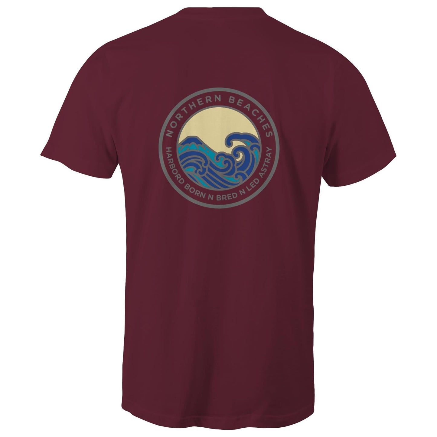 AS Colour Staple - Cotton T-Shirt Harbord Born n Bred n Led Astray logo on back or change customise logo with personalisation option - Lost Manly Shop