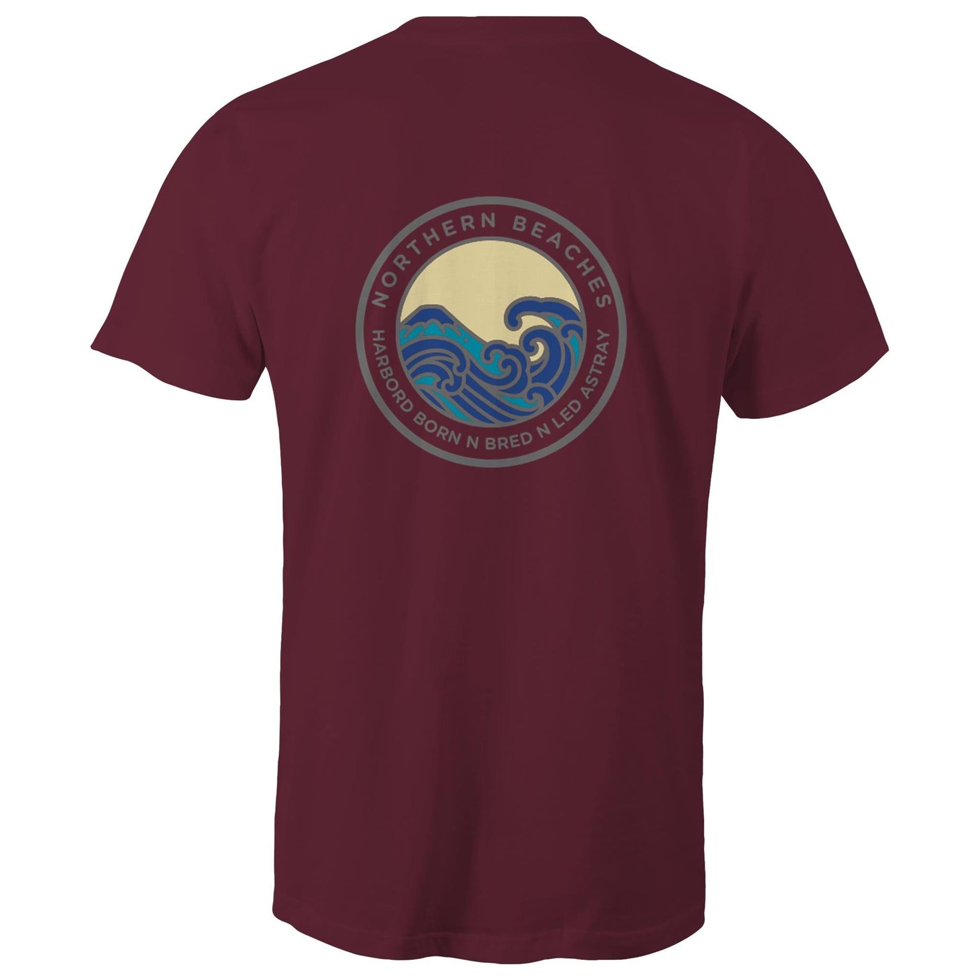 AS Colour Staple - Cotton T-Shirt Harbord Born n Bred n Led Astray logo on back or change customise logo with personalisation option - Lost Manly Shop