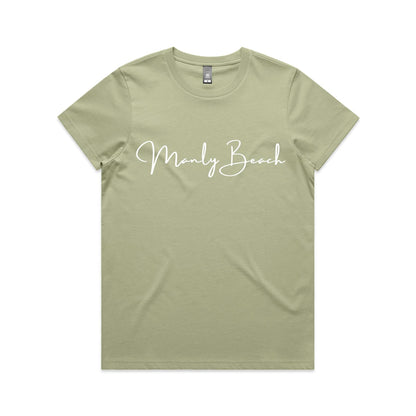 Lost Manly custom logo Manly Beach edition AS Colour Women's Maple Tee - Lost Manly Shop