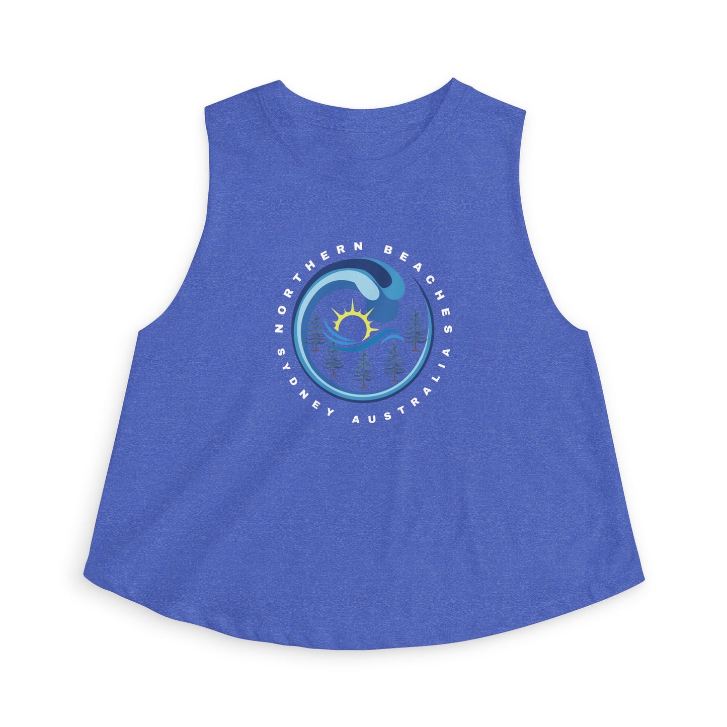 Lost Manly custom logo edition Northern Beaches Wave Crop Top – Women's Coastal Surf Graphic Tank - US Orders - Lost Manly Shop