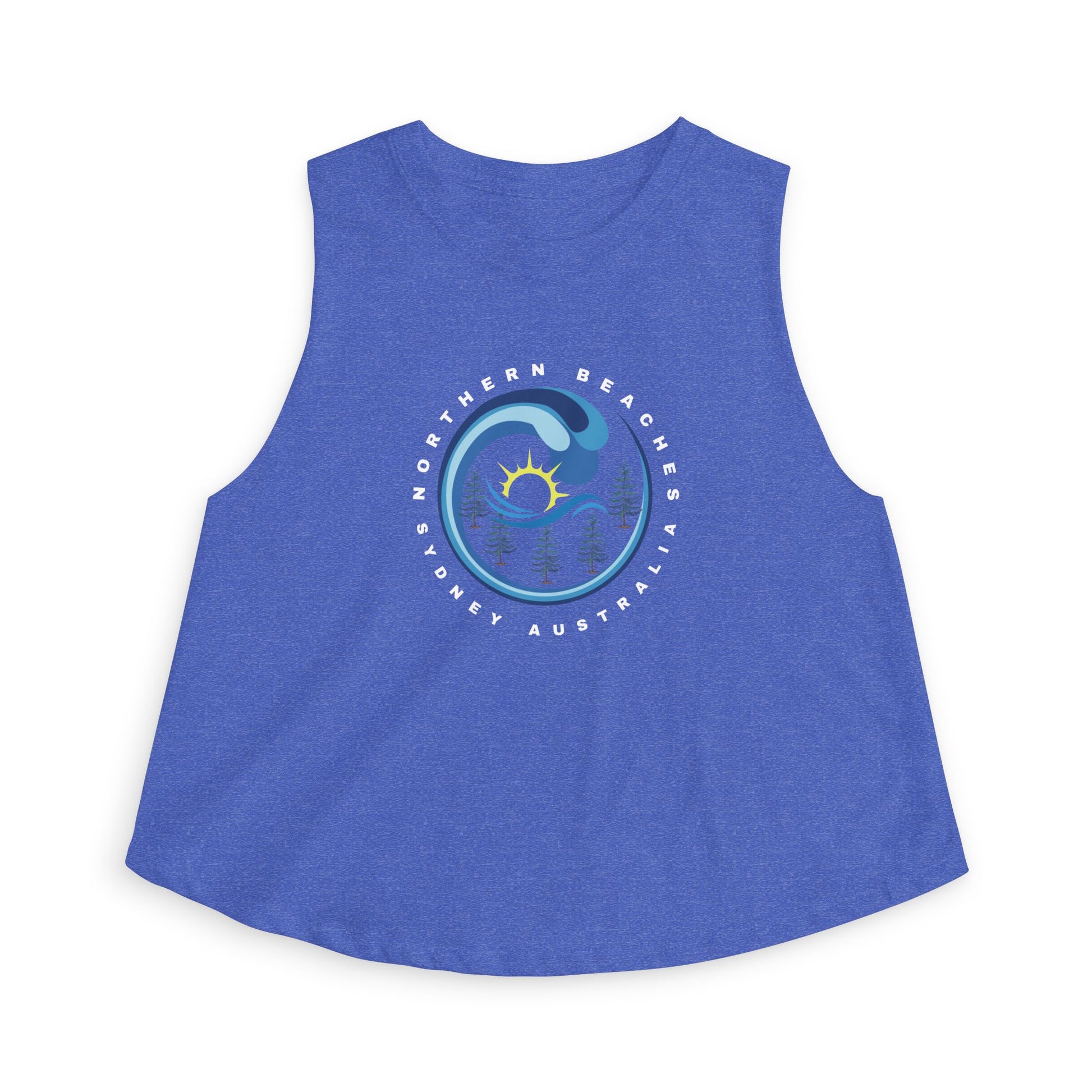 Lost Manly custom logo edition Northern Beaches Wave Crop Top – Women's Coastal Surf Graphic Tank - US Orders - Lost Manly Shop
