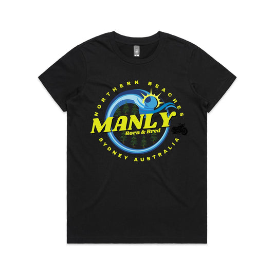 Lost Manly custom logo Manly Born & Bred edition AS Colour Women's Maple Tee - Lost Manly Shop