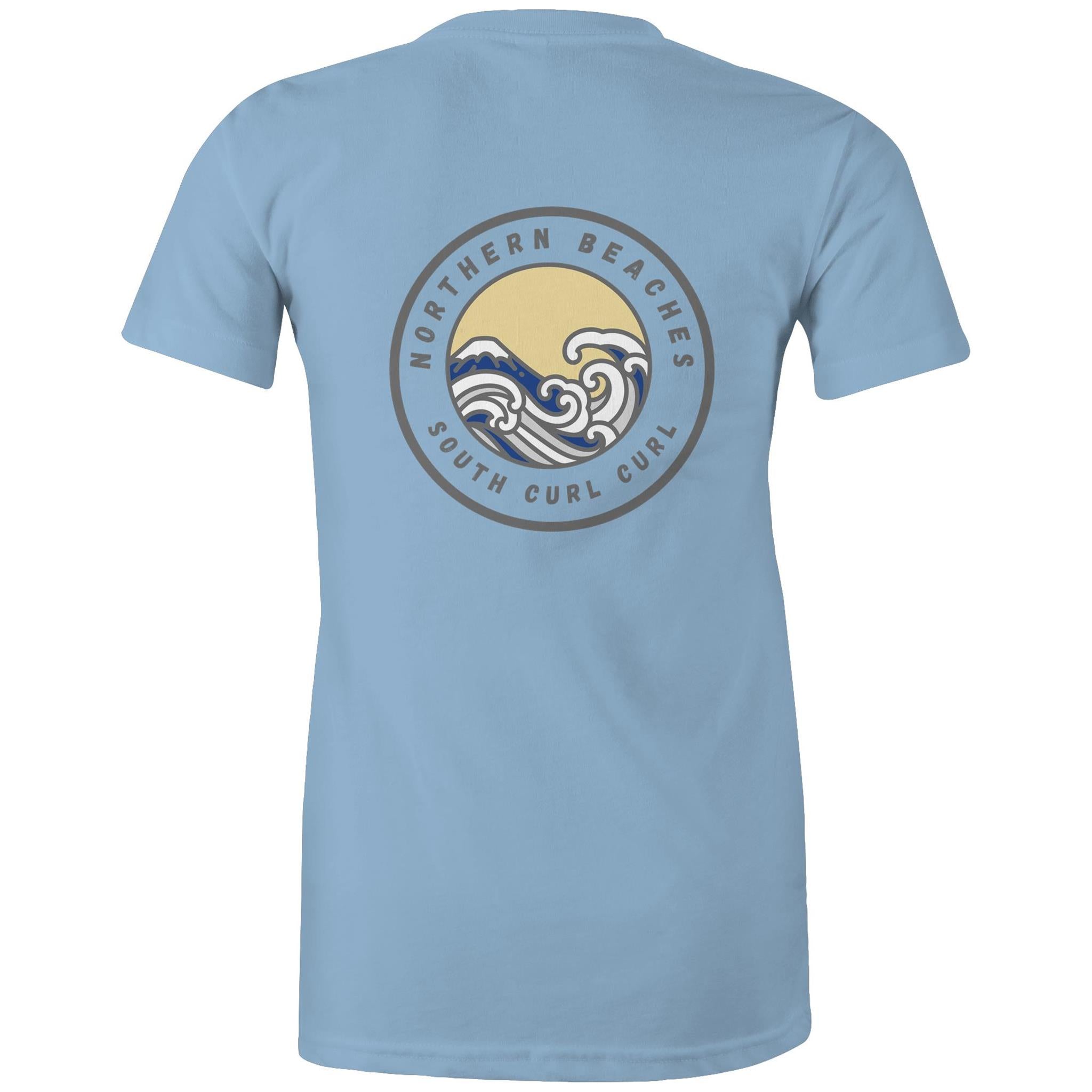 AS Colour - Women's Maple Tee South Curl Curl logo on change logo with our personalisation option - Lost Manly Shop