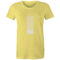 Women's Maple Tee Coffee Print 