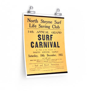 Vintage Poster North Steyne Surf Life Saving Carnival 1925 - Size A4 - Lost Manly Shop