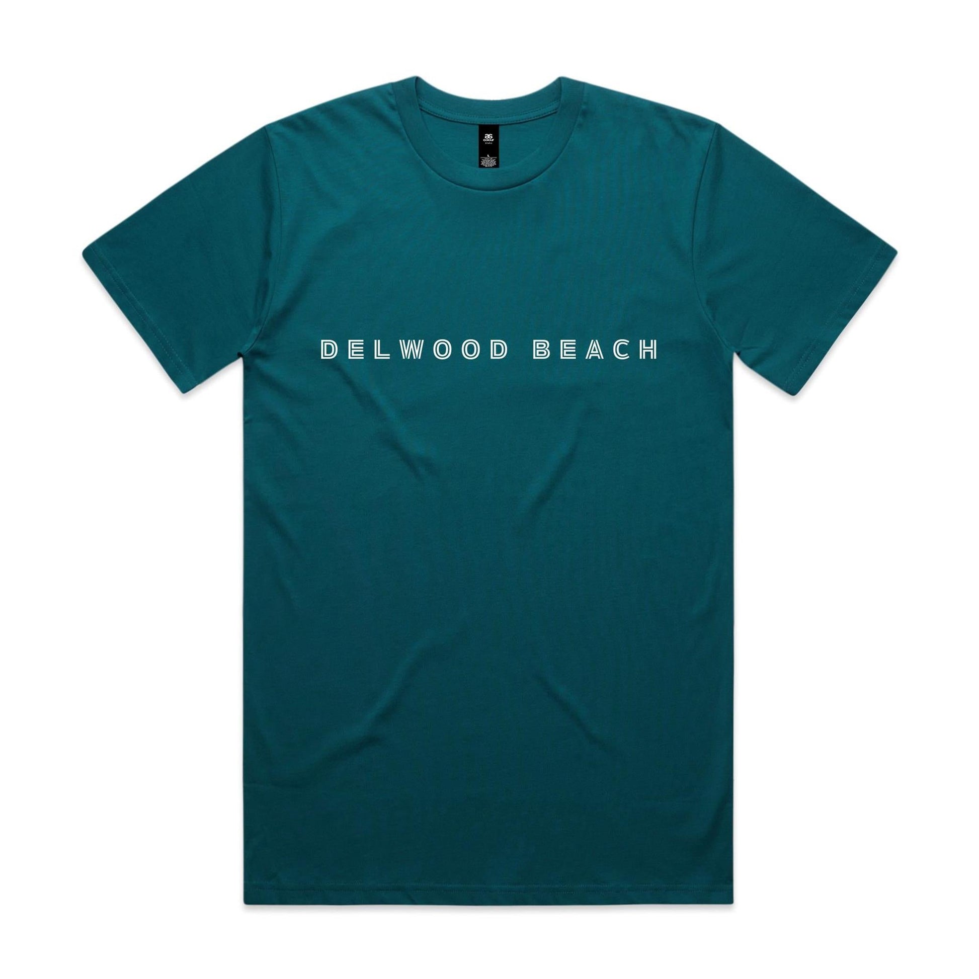 Delwood Beach custom logo Printed on AS Colour Staple Tee 