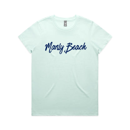 Lost Manly custom logo Manly Beach edition AS Colour Women's Maple Tee - Lost Manly Shop