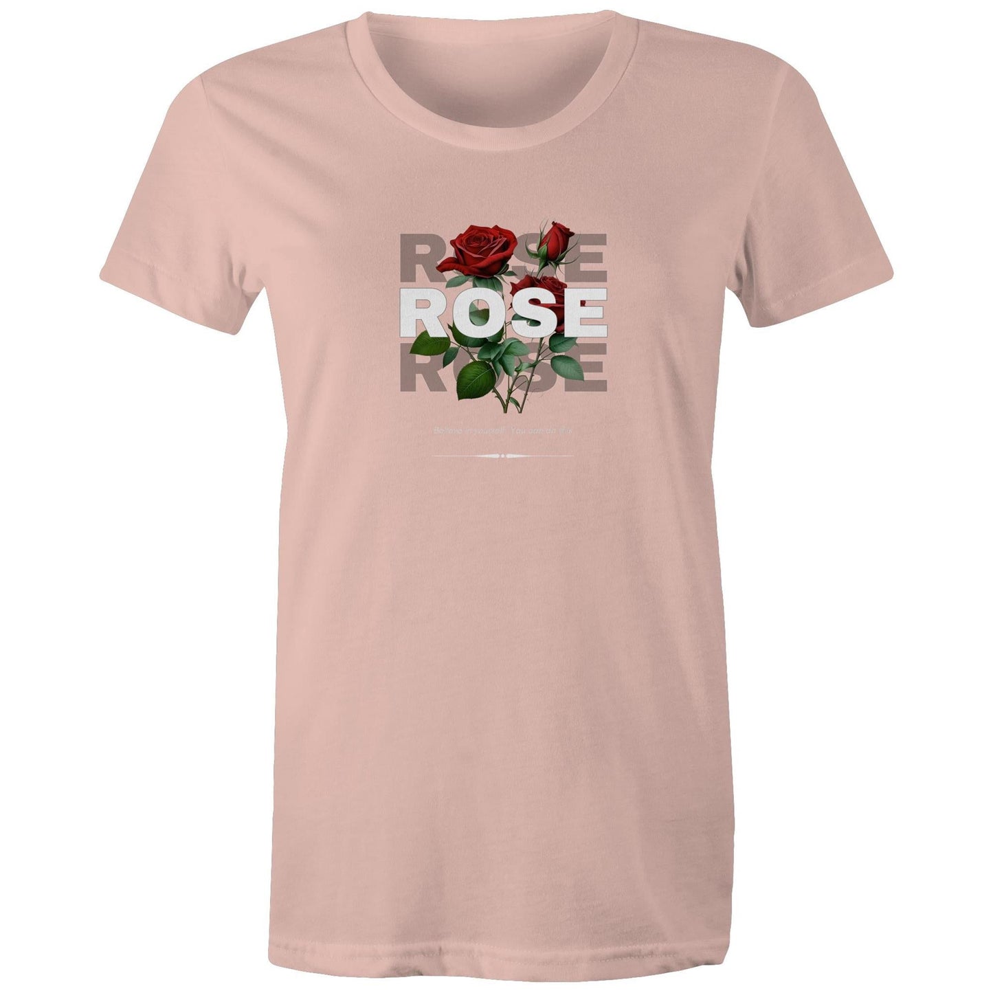 Women's Maple Tee Rose custom logo 