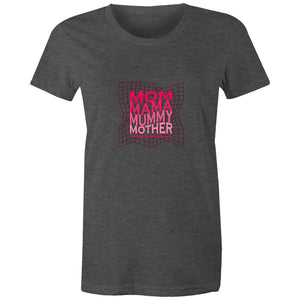 Women's Maple Tee Mom Mama Mother Print 