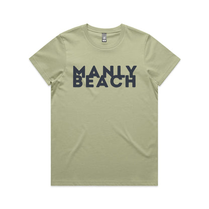 Lost Manly Custom Logo Manly Beach Edition AS Colour Women's Maple Tee. - Lost Manly Shop