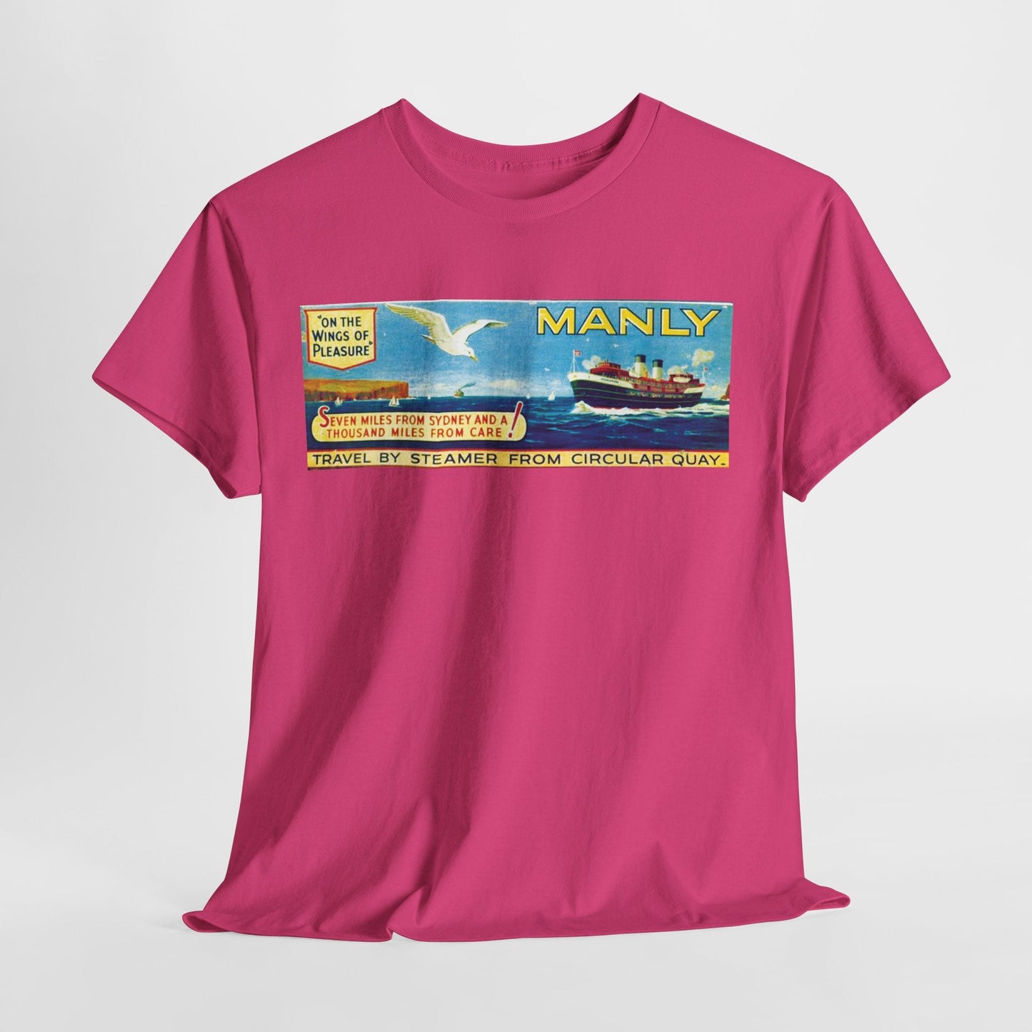 Vintage Travel Tee - Retro South Steyne Ferry Poster T-Shirt 