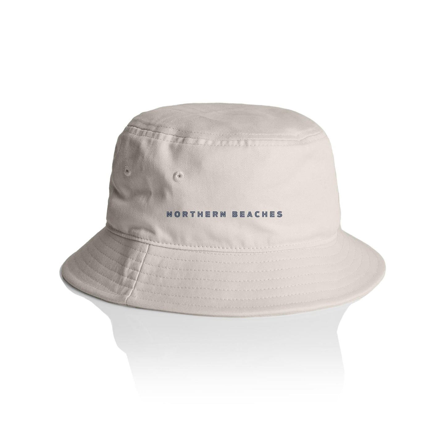 AS Colour Bucket Hat NORTHERN BEACHES Navy Font 