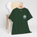 Heavy Cotton T-Shirt with free Canva custom designed logo front and back 