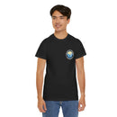 Heavy Cotton T-Shirt with free Canva custom designed logo front and back 