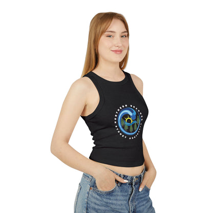 Lost Manly custom logo edition Women's Racer Tank — Sunrise Mountain Wave Graphic - Lost Manly Shop