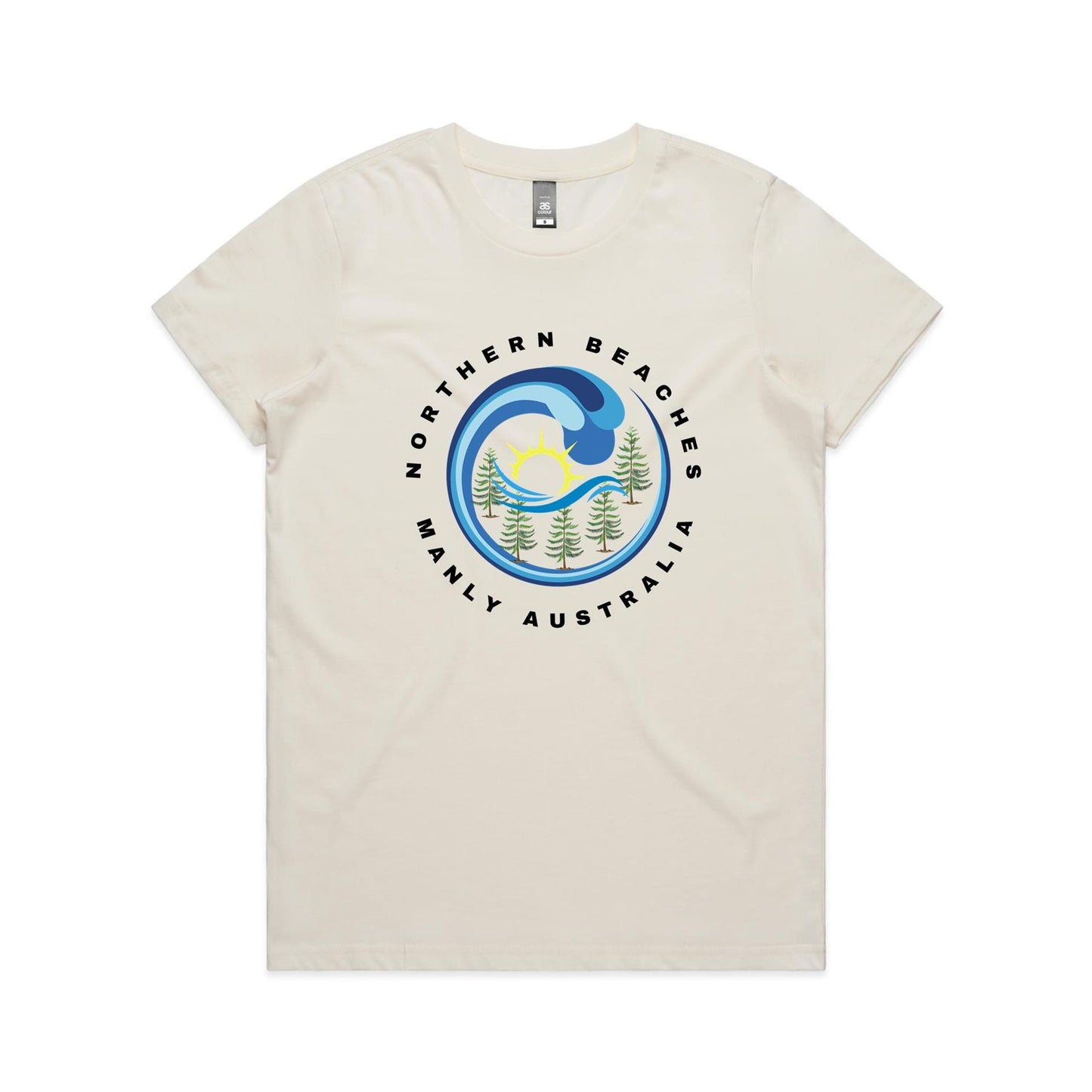 Lost Manly Custom Logo Northern Beaches Manly Australia Edition AS Colour Women's Maple Tee - Lost Manly Shop