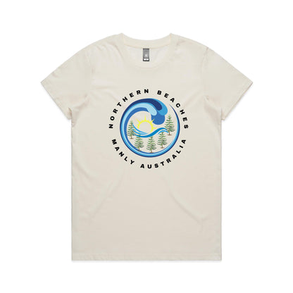 Lost Manly Custom Logo Northern Beaches Manly Australia Edition AS Colour Women's Maple Tee - Lost Manly Shop