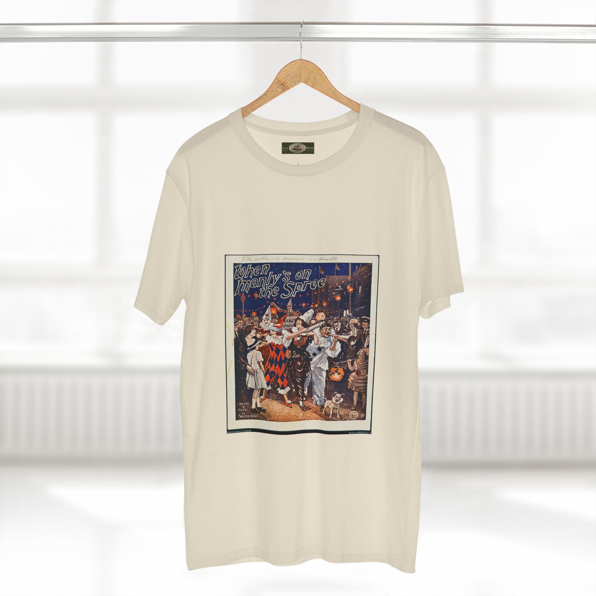 Vintage Manly Mardi Gras Staple Tee Printify