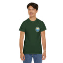 Heavy Cotton T-Shirt with free Canva custom designed logo front and back 