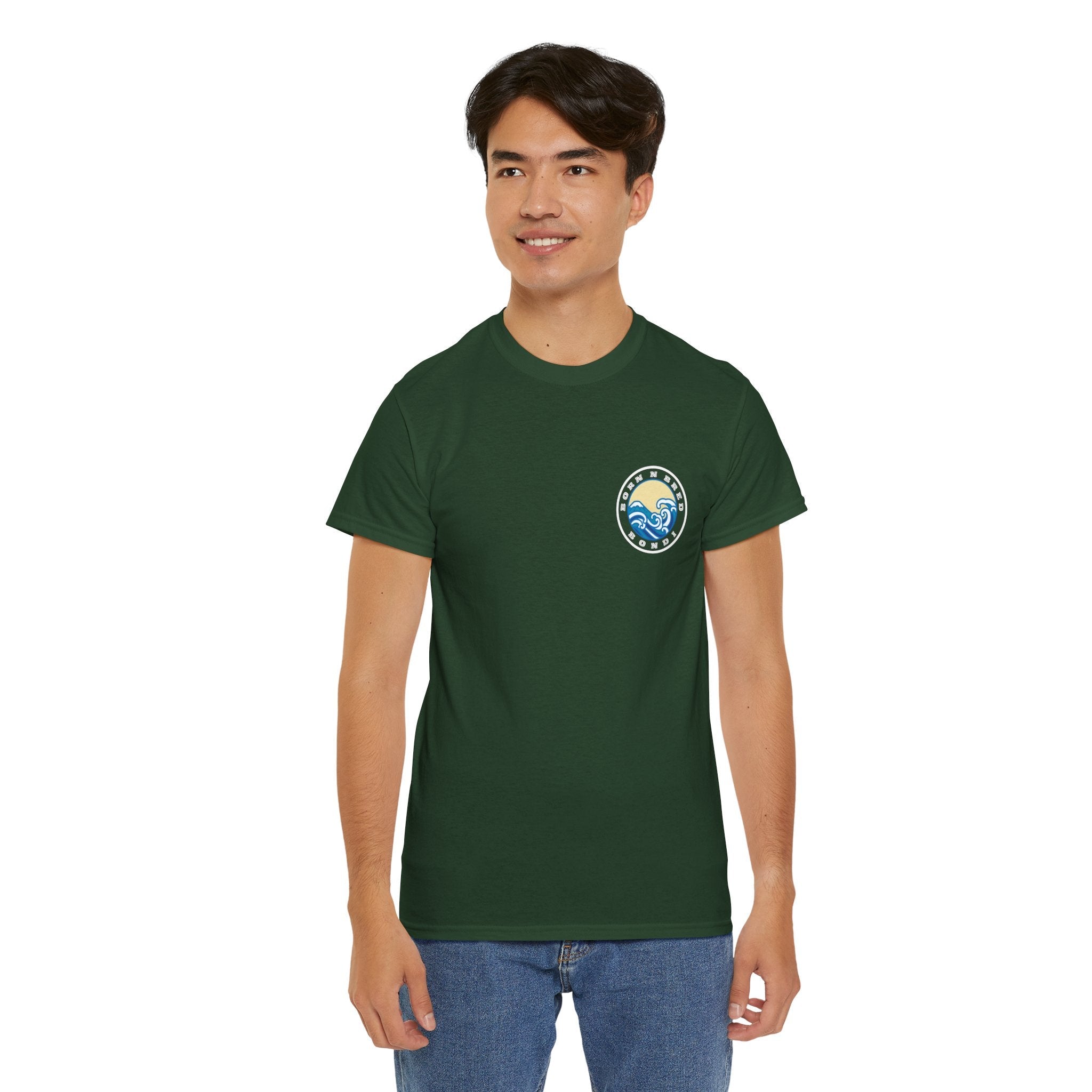 Heavy Cotton T-Shirt with free Canva custom designed logo front and back 