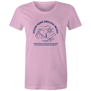 Women's Maple Tee Ocean Views Print 