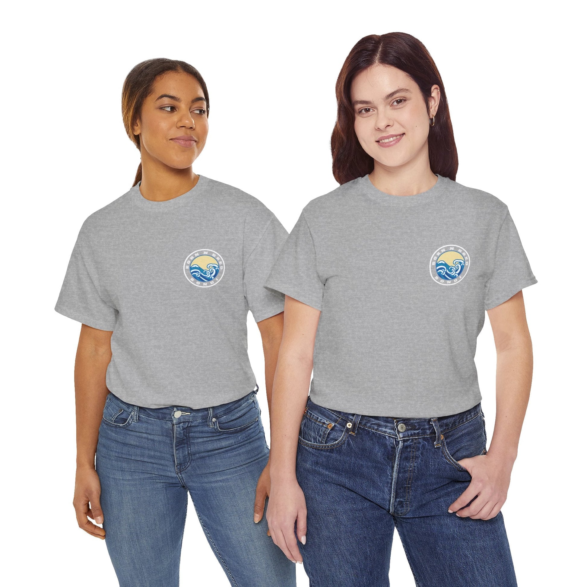Heavy Cotton T-Shirt with free Canva custom designed logo front and back 