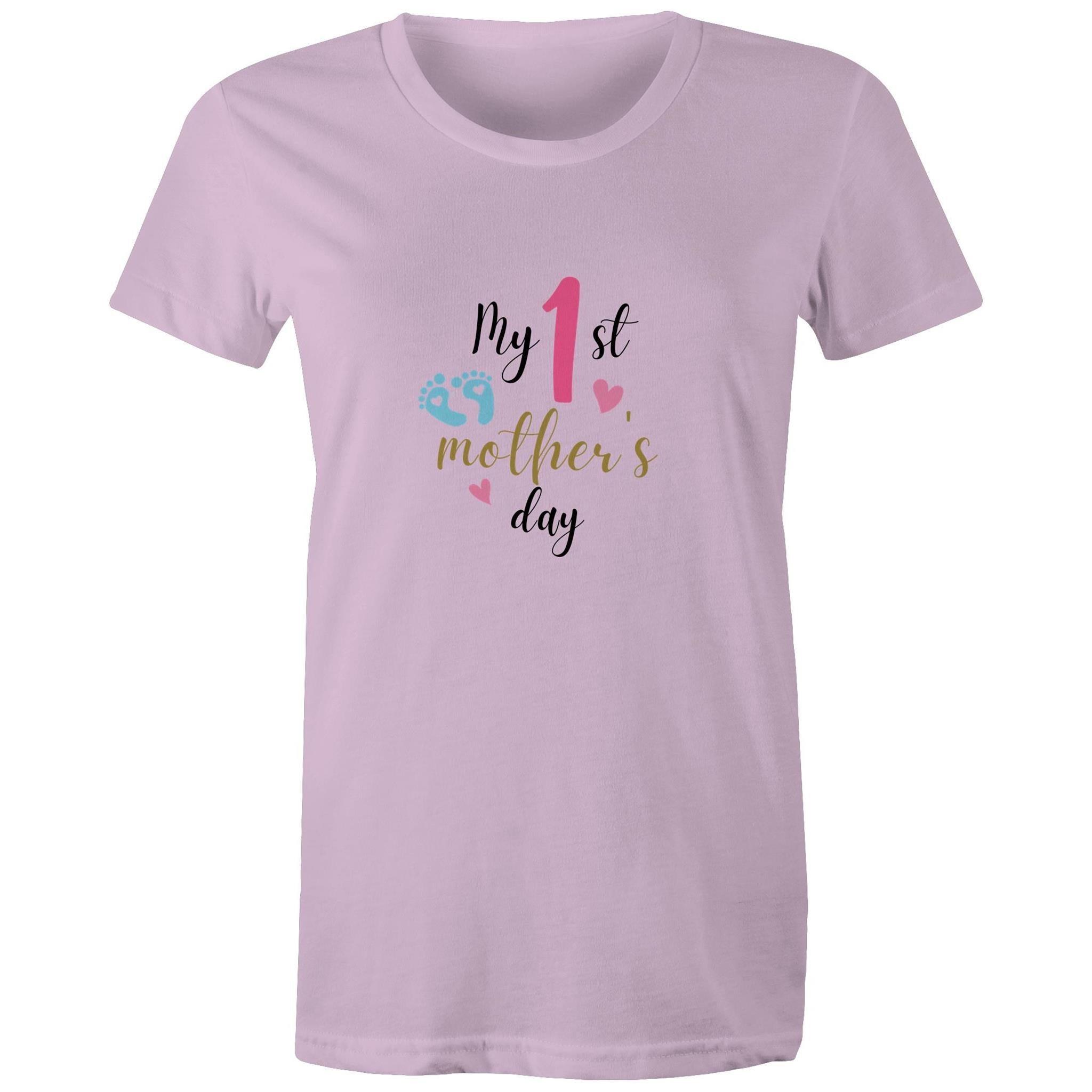 Women's Maple Tee My 1st Mother's Day 