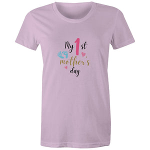 Women's Maple Tee My 1st Mother's Day 