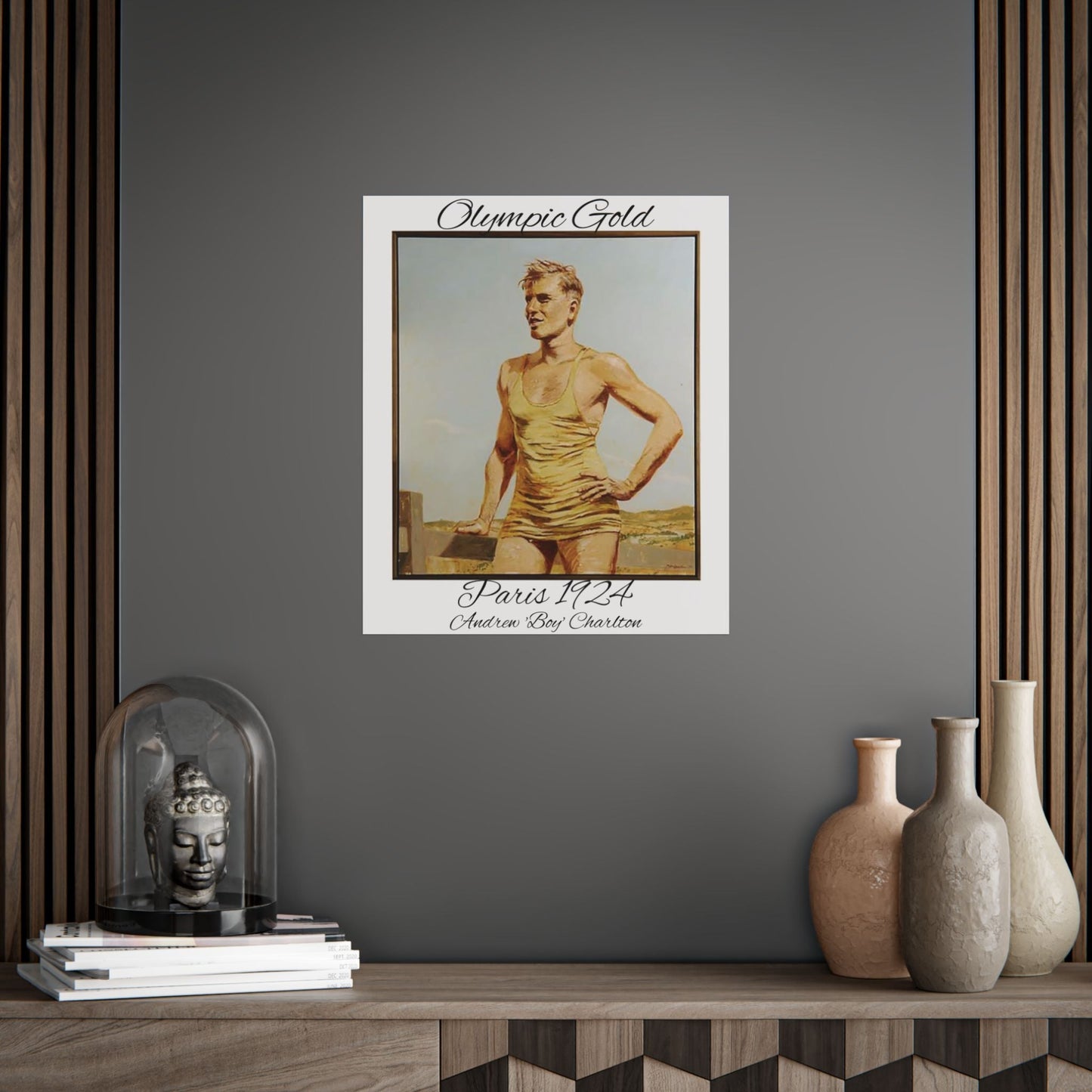 Lost Manly Customised Posters - Olympic Gold Paris 1924 Olympics Andrew "Boy" Charlton, brings home Olympic Gold to Manly 