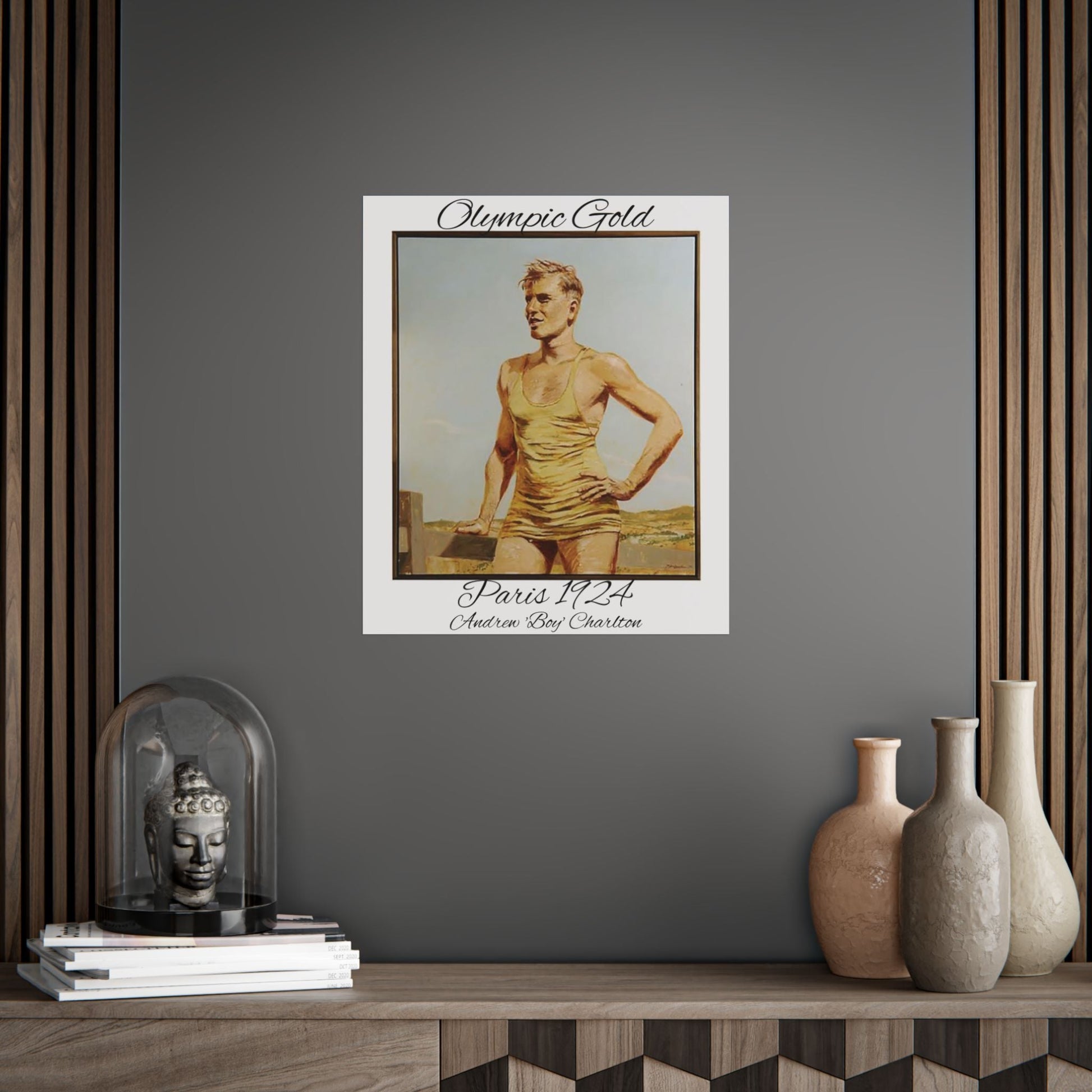 Lost Manly Customised Posters - Olympic Gold Paris 1924 Olympics Andrew "Boy" Charlton, brings home Olympic Gold to Manly 