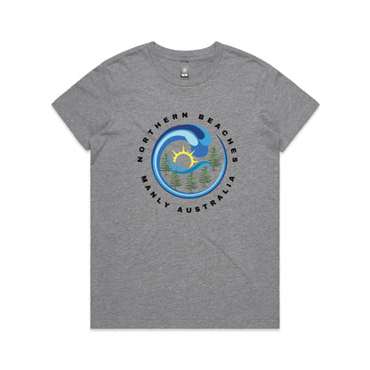 Lost Manly Custom Logo Northern Beaches Manly Australia Edition AS Colour Women's Maple Tee - Lost Manly Shop