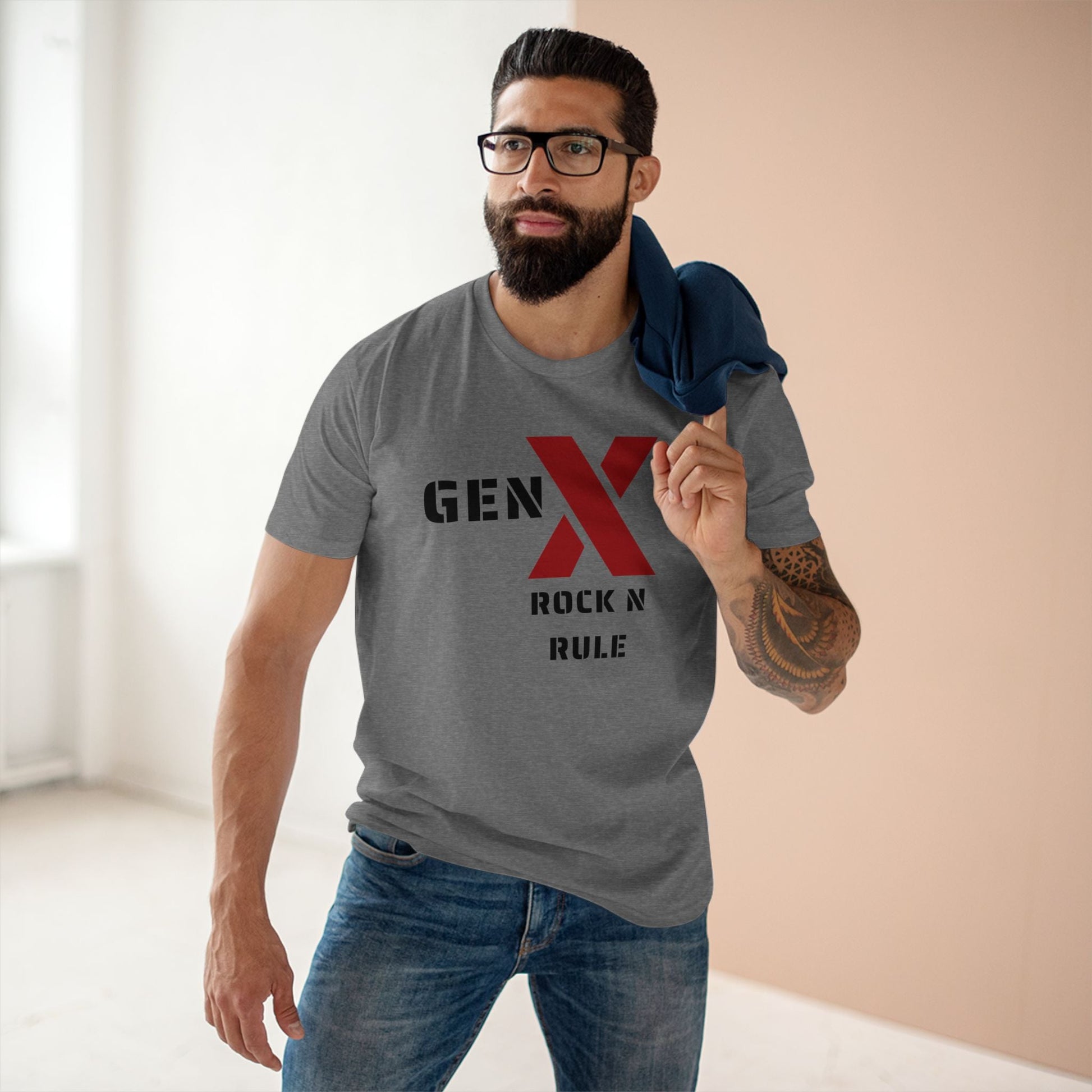 Gen X Rock n Rule Graphic Tee - Nostalgic Gen X T-Shirt, Vintage Style Tee, Gift for Generation X, Casual Wear, Retro Shirt 