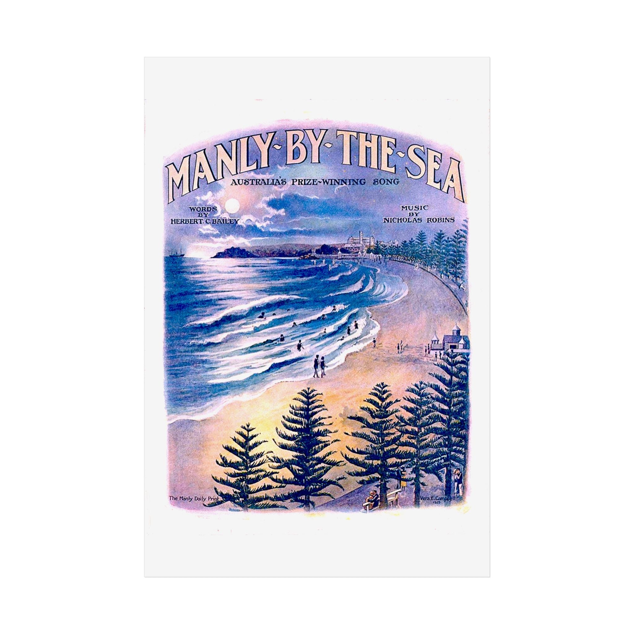 Vintage Poster 'Manly by the Sea' 1924 Printify