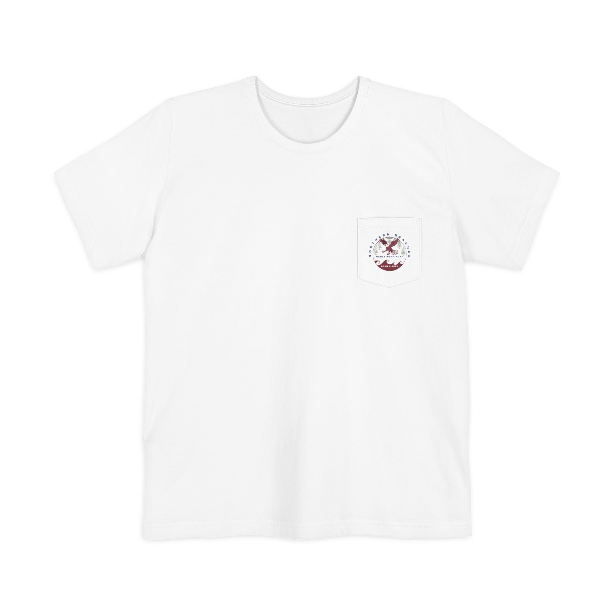 "The Westwood" Northern Beaches custom design different front and back logo, Pocket T-shirt - Casual, Nature-Inspired Wear Printify