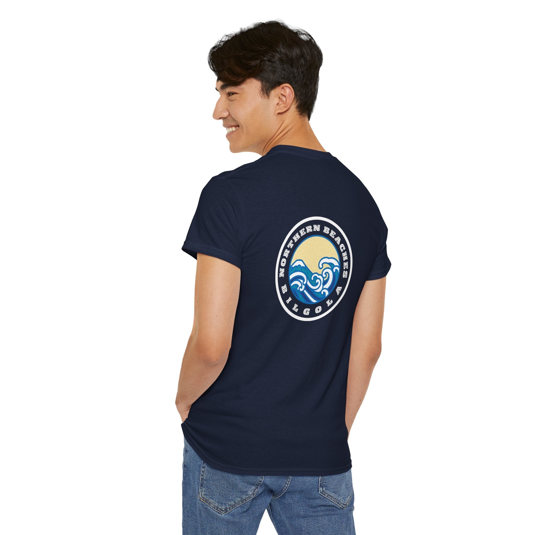 Heavy Cotton T-Shirt with free Canva custom designed logo front and back 