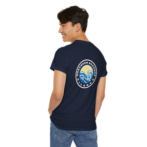 Heavy Cotton T-Shirt with free Canva custom designed logo front and back 