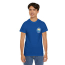 Heavy Cotton T-Shirt with free Canva custom designed logo front and back 