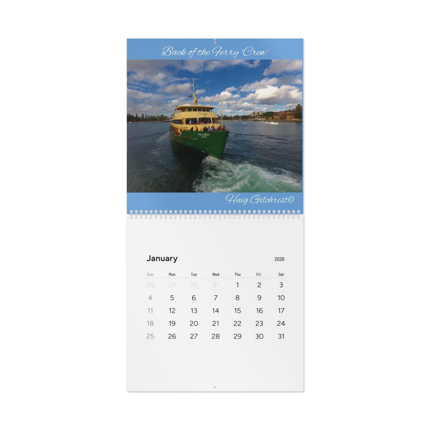 Riding the Manly Ferry Wall Calendar (2026) 