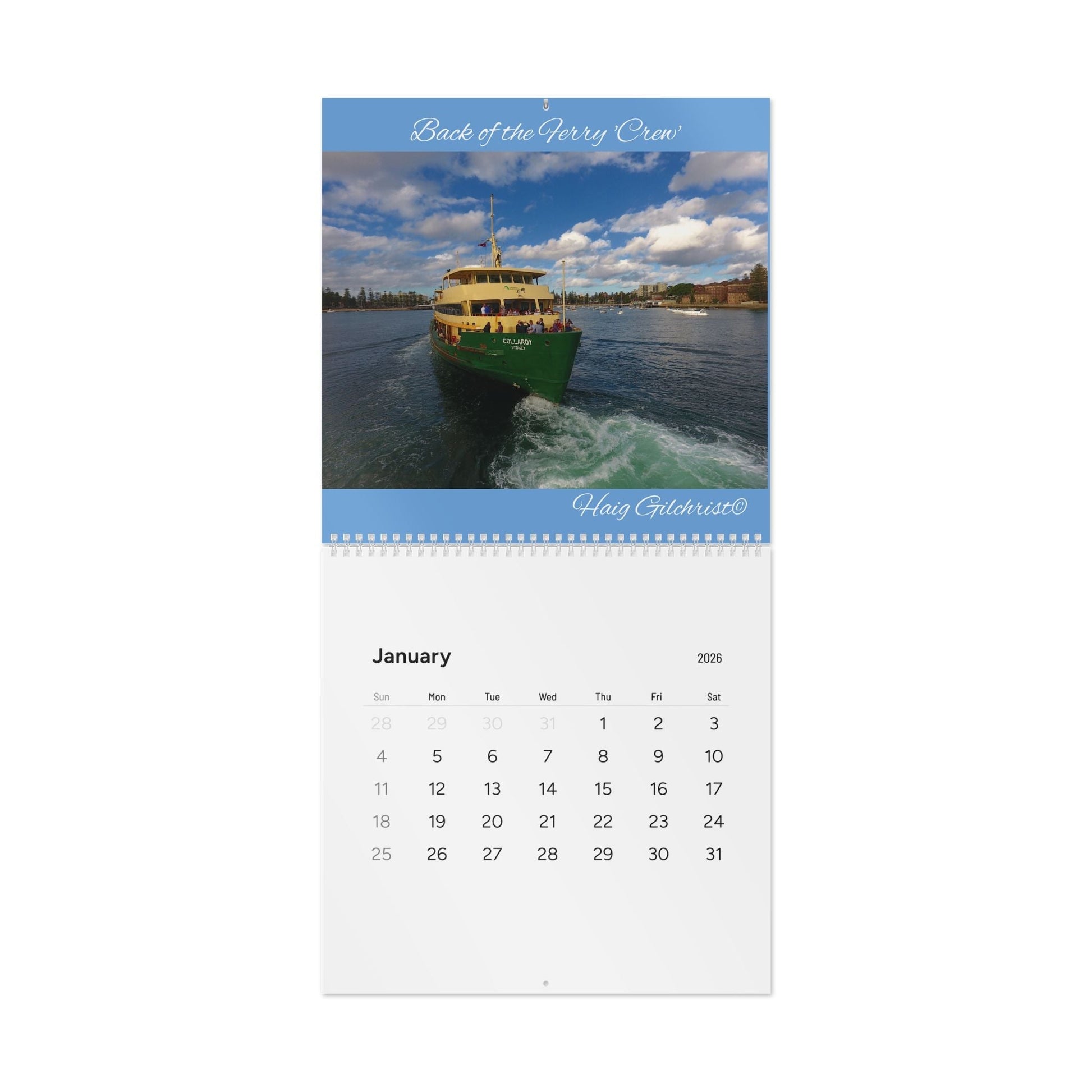 Riding the Manly Ferry Wall Calendar (2026) 
