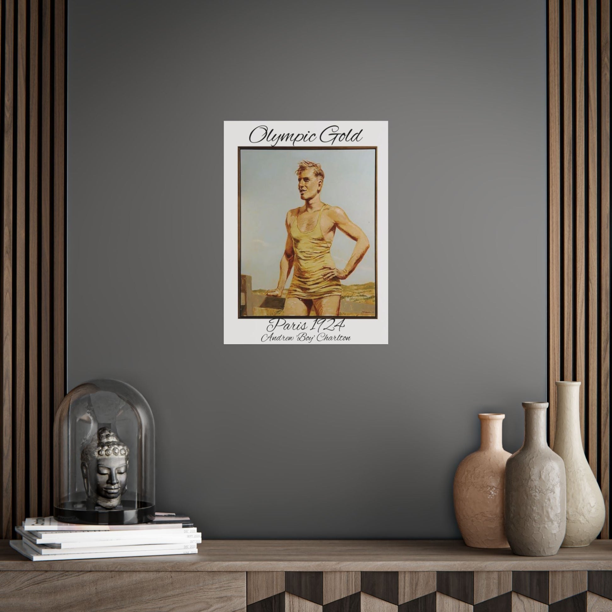 Lost Manly Customised Posters - Olympic Gold Paris 1924 Olympics Andrew "Boy" Charlton, brings home Olympic Gold to Manly 