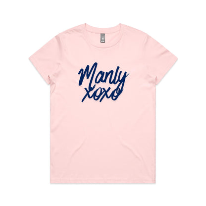 Lost Manly Custom Logo Manly xoxo Edition AS Colour Women's Maple Tee - Lost Manly Shop