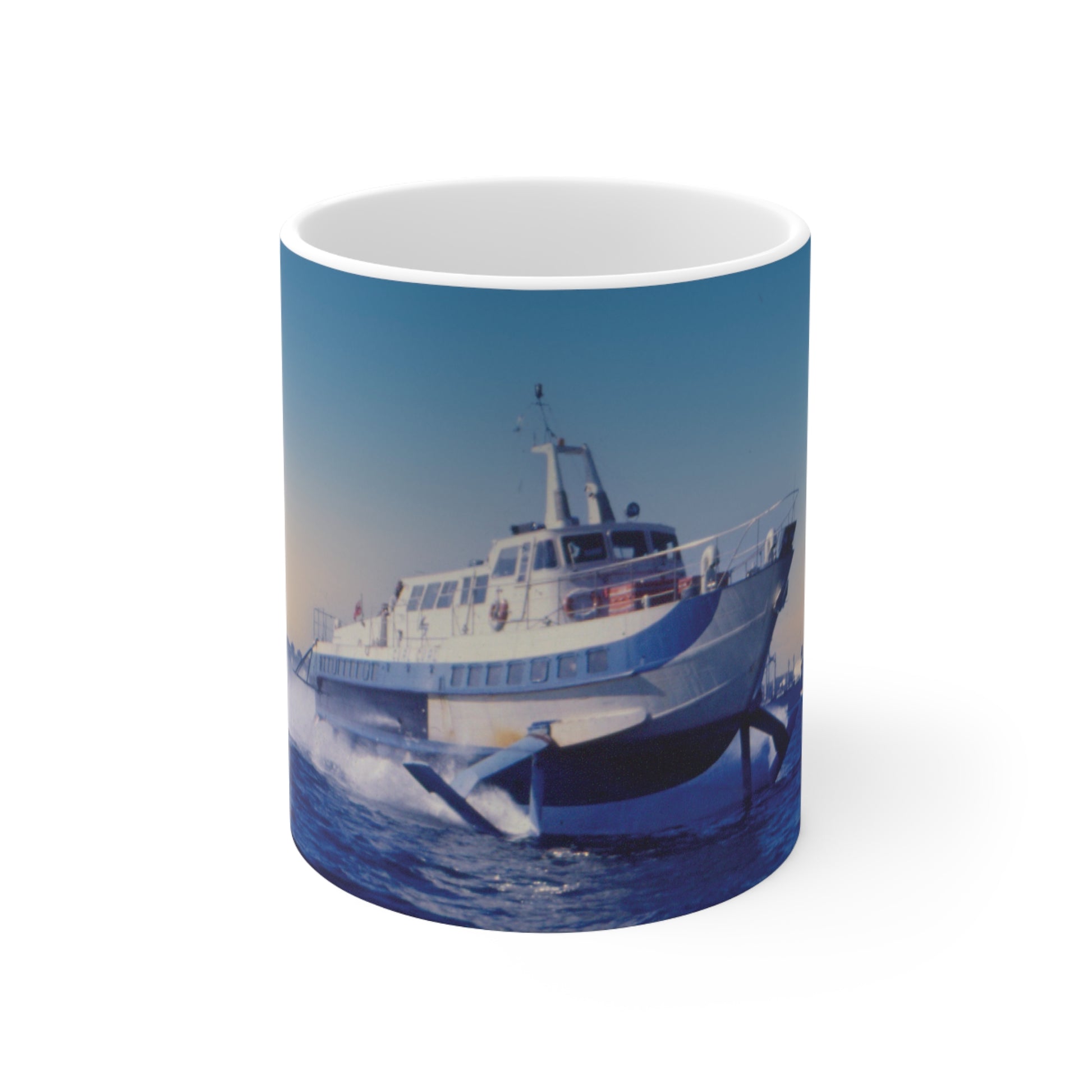 Coffee Mug - Curl Curl Hydrofoil in flight - Lost Manly Shop